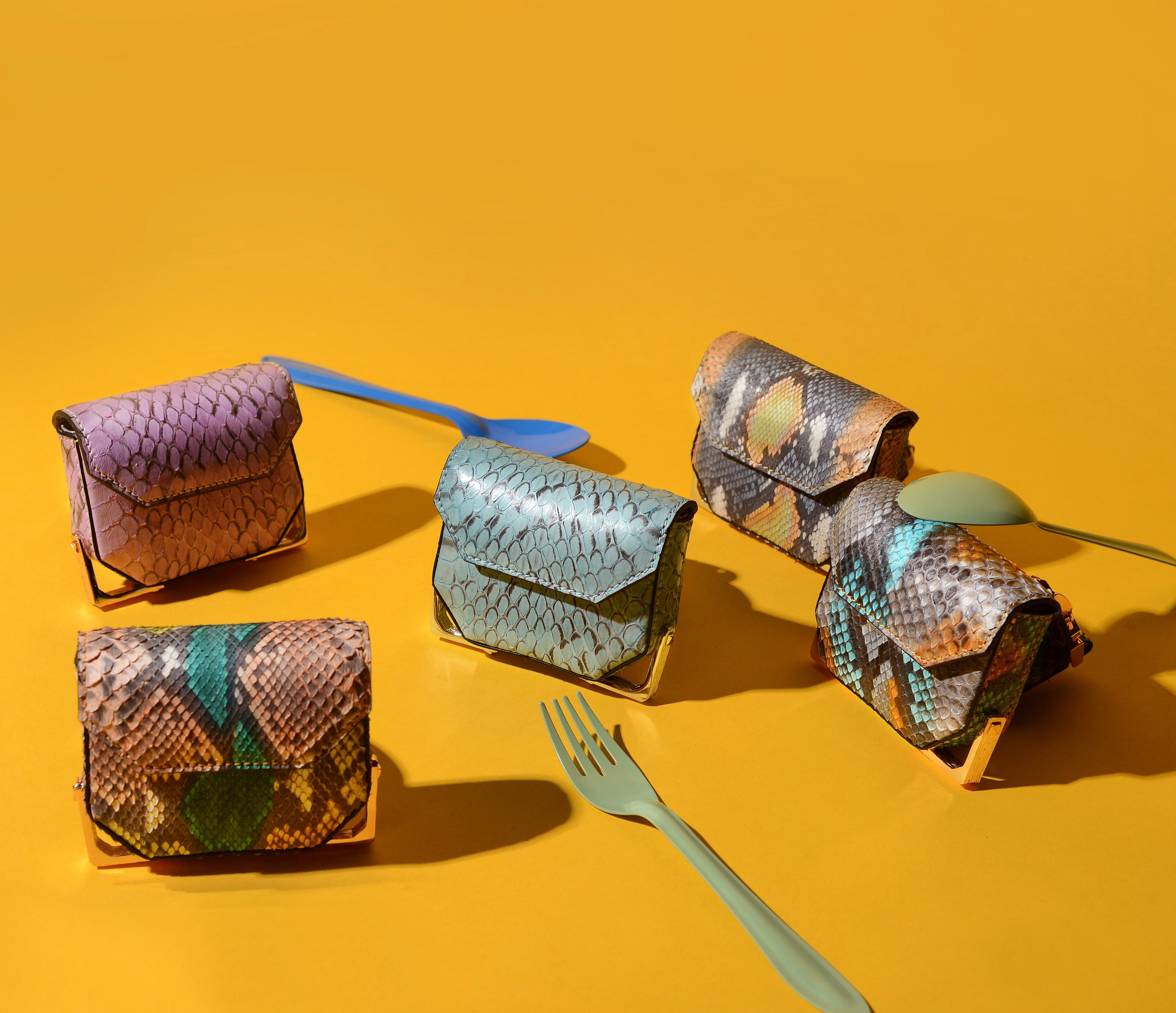 Wrist Bag-Python leather