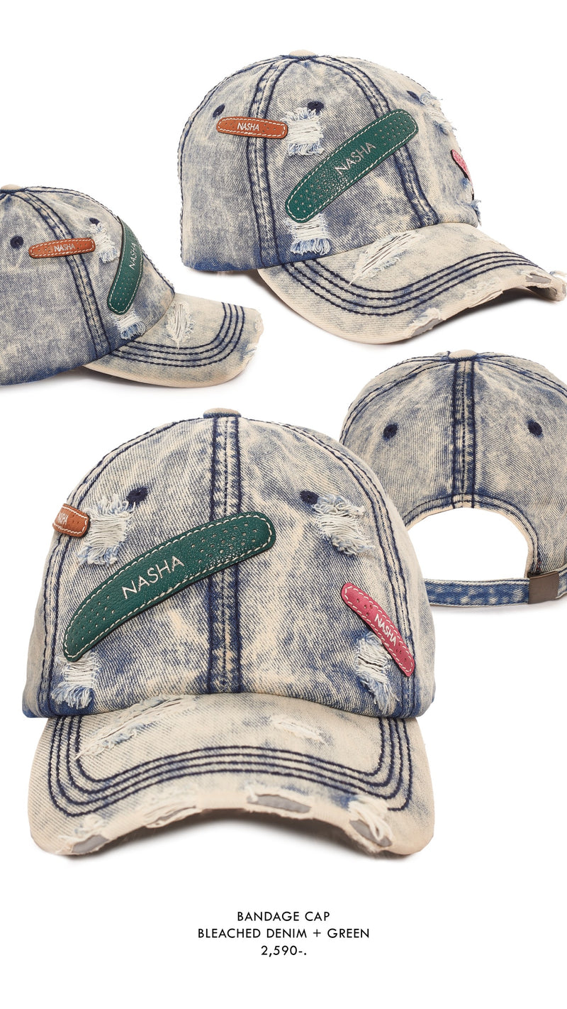 BANDAGE CAP | BLEACHED  LIGHT DENIM JADE