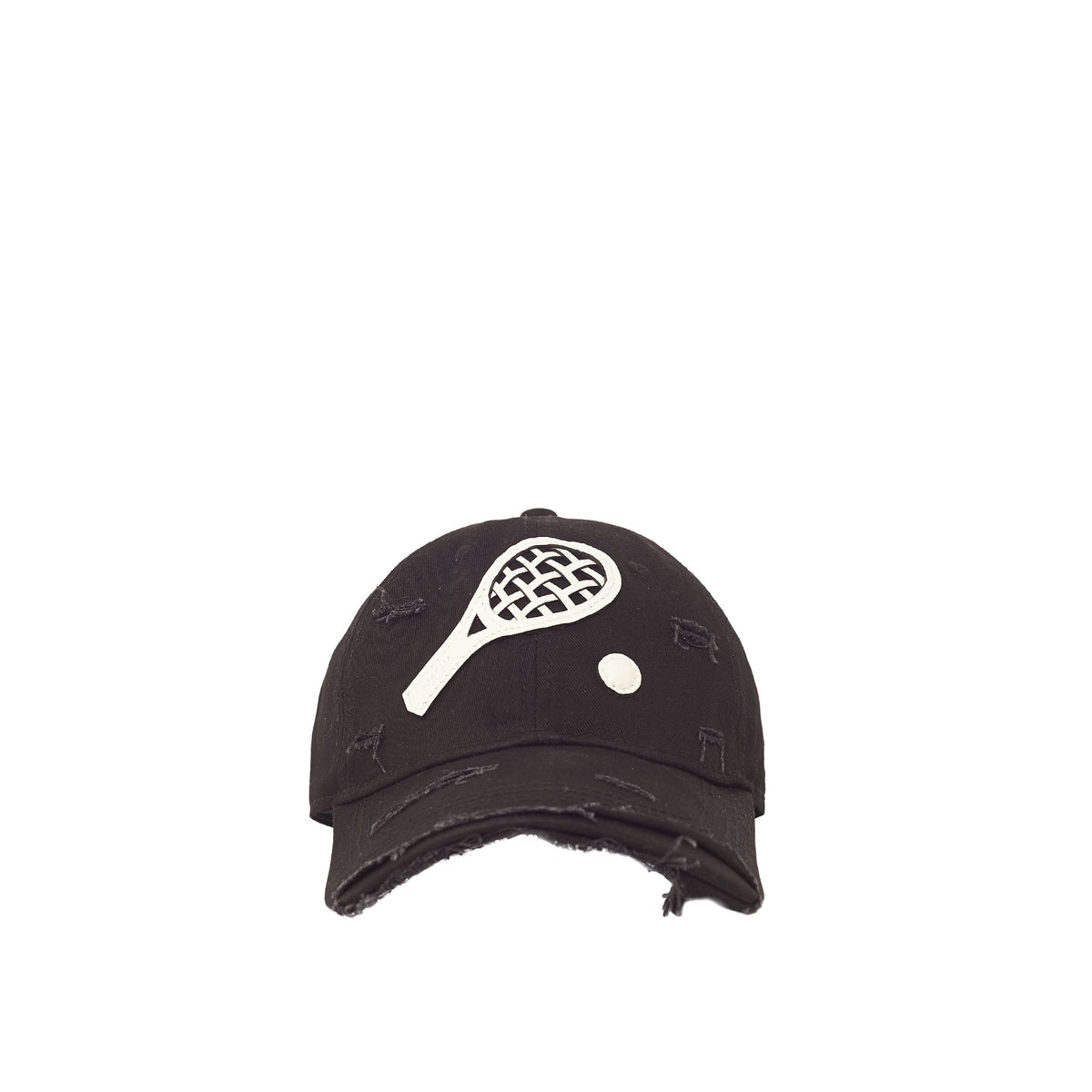 TENNIS RACKET CAP COTTON | COURT BLACK-WHITE(Pre-Order 7-14 Days)