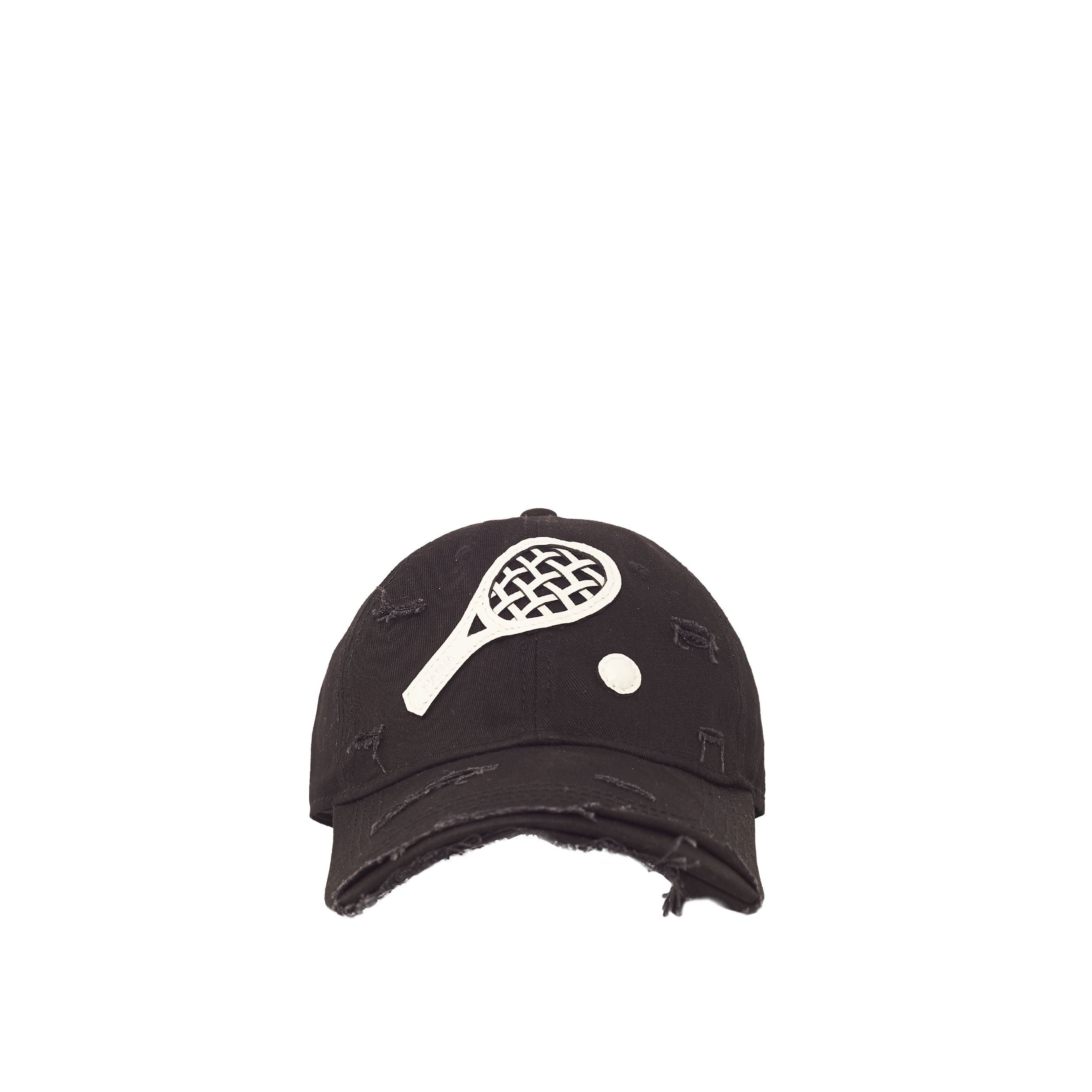 TENNIS RACKET CAP COTTON | COURT BLACK-WHITE(Pre-Order 7-14 Days)
