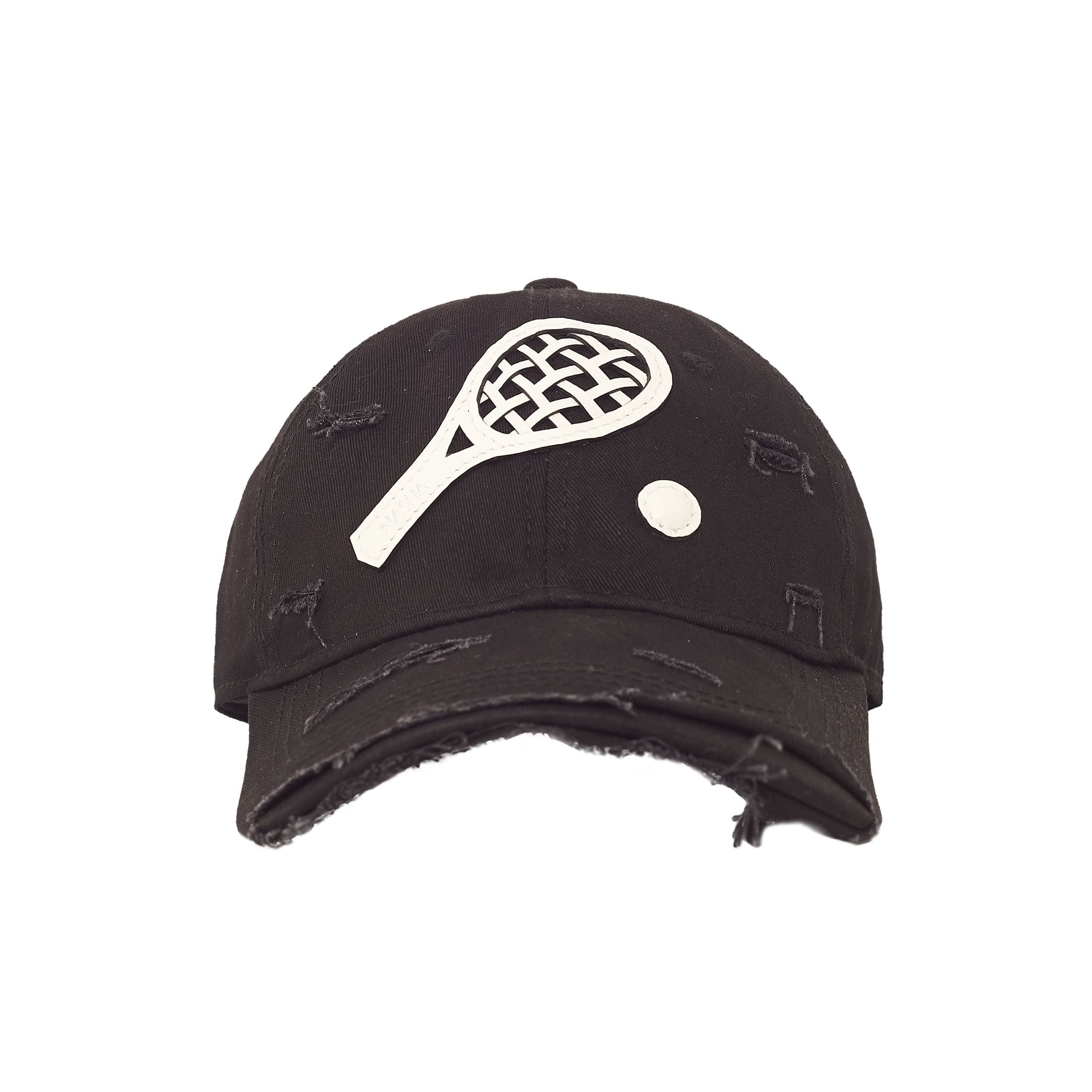 TENNIS RACKET CAP COTTON | COURT BLACK-WHITE(Pre-Order 7-14 Days)