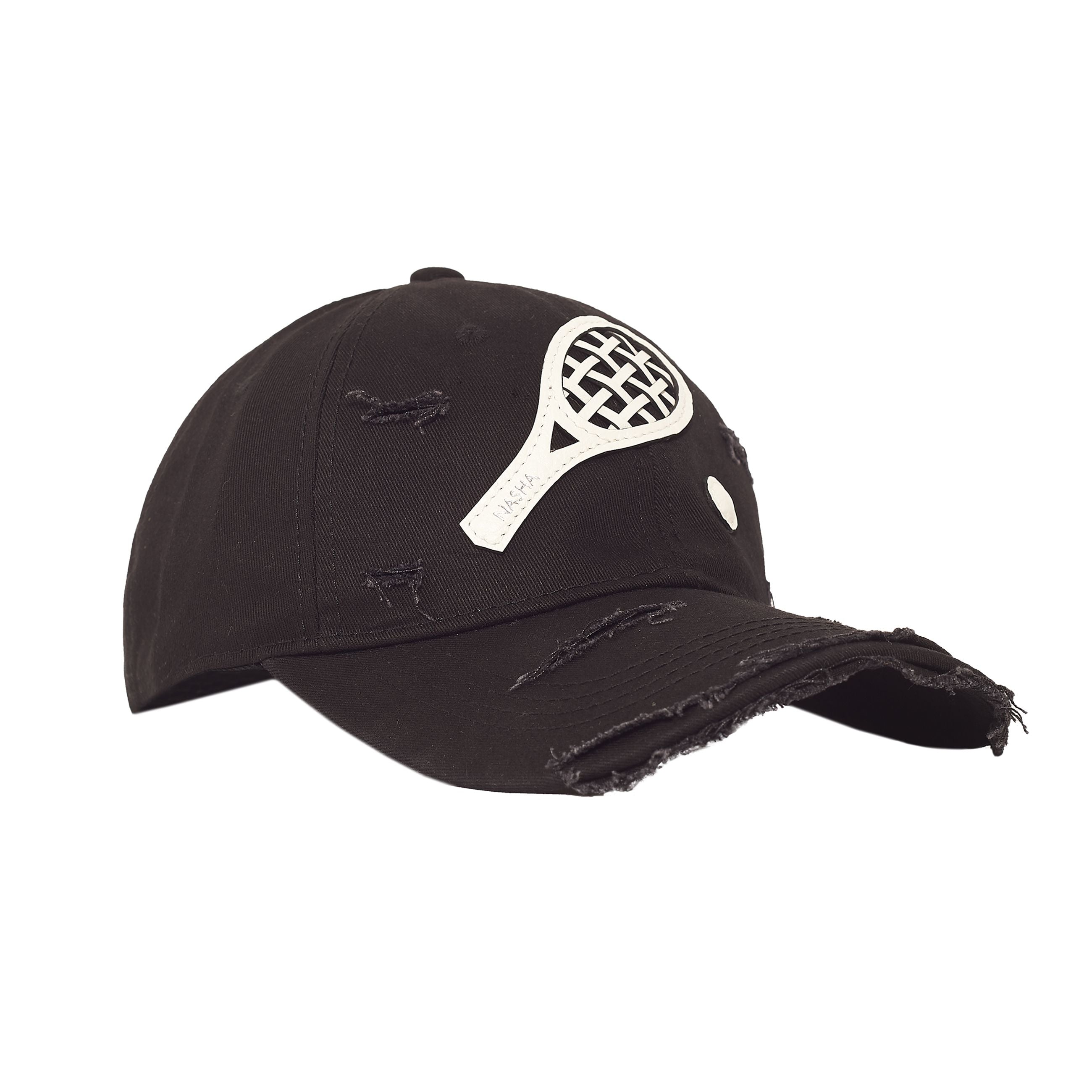 TENNIS RACKET CAP COTTON | COURT BLACK-WHITE(Pre-Order 7-14 Days)